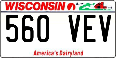 WI license plate 560VEV