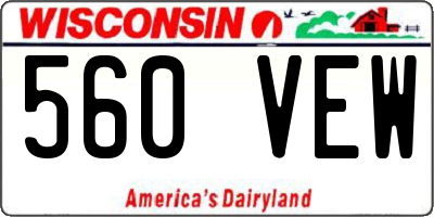WI license plate 560VEW