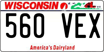 WI license plate 560VEX
