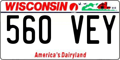 WI license plate 560VEY