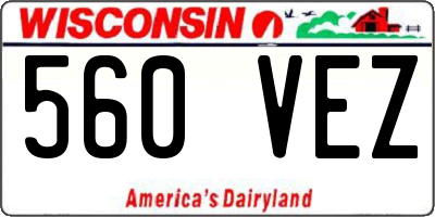 WI license plate 560VEZ