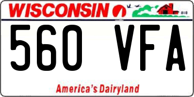 WI license plate 560VFA