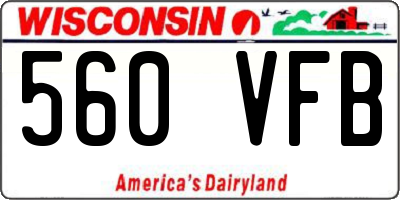 WI license plate 560VFB