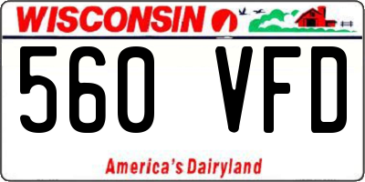 WI license plate 560VFD
