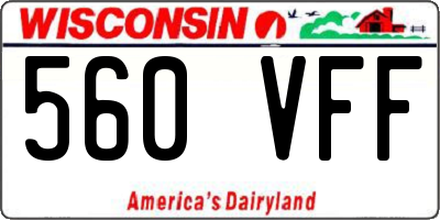 WI license plate 560VFF