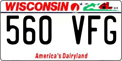 WI license plate 560VFG