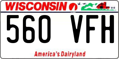 WI license plate 560VFH