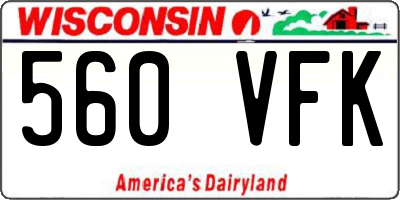 WI license plate 560VFK