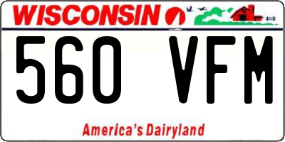 WI license plate 560VFM