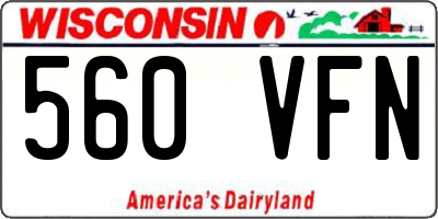 WI license plate 560VFN