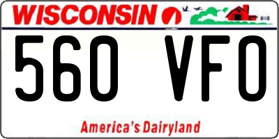 WI license plate 560VFO