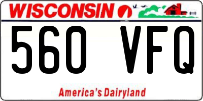 WI license plate 560VFQ