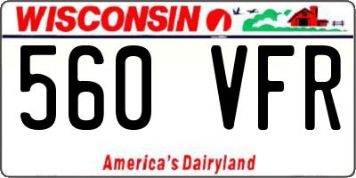 WI license plate 560VFR