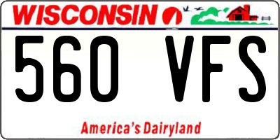 WI license plate 560VFS