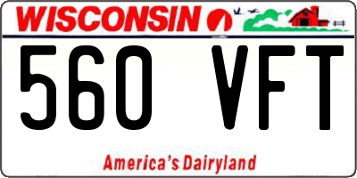 WI license plate 560VFT