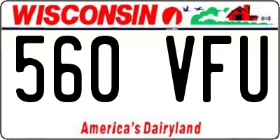 WI license plate 560VFU