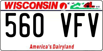 WI license plate 560VFV