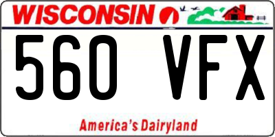 WI license plate 560VFX