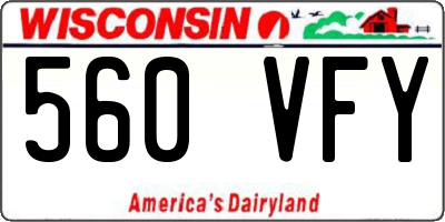 WI license plate 560VFY