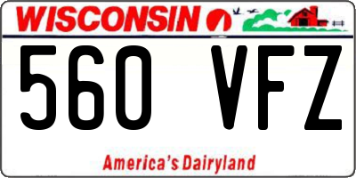 WI license plate 560VFZ