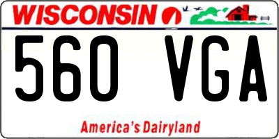 WI license plate 560VGA