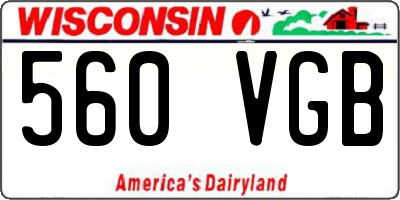 WI license plate 560VGB