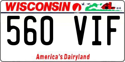 WI license plate 560VIF