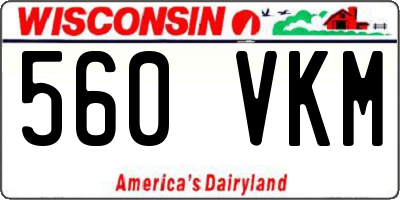 WI license plate 560VKM