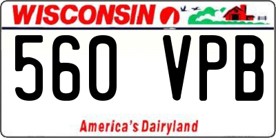 WI license plate 560VPB