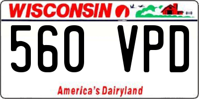 WI license plate 560VPD