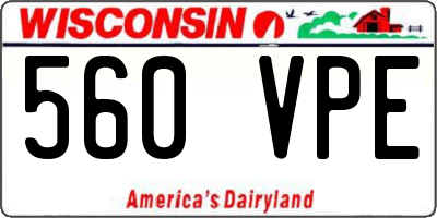 WI license plate 560VPE