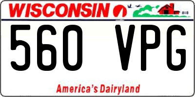 WI license plate 560VPG