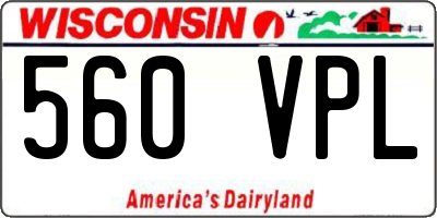 WI license plate 560VPL