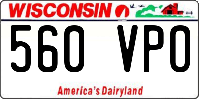 WI license plate 560VPO