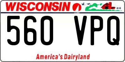 WI license plate 560VPQ