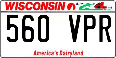 WI license plate 560VPR