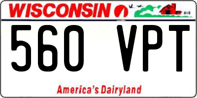 WI license plate 560VPT