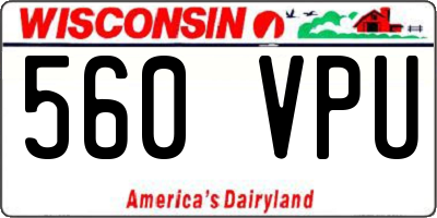 WI license plate 560VPU