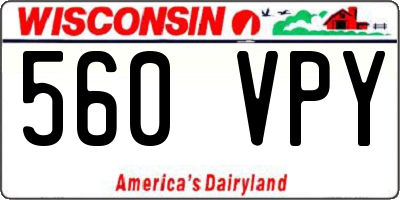 WI license plate 560VPY