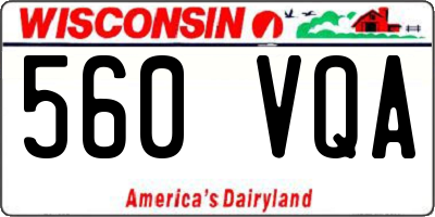 WI license plate 560VQA