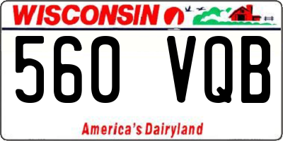 WI license plate 560VQB