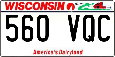 WI license plate 560VQC