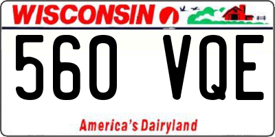 WI license plate 560VQE