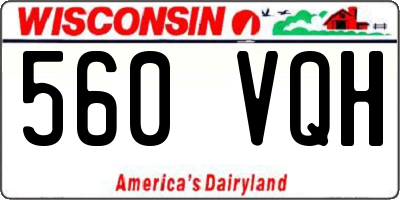 WI license plate 560VQH