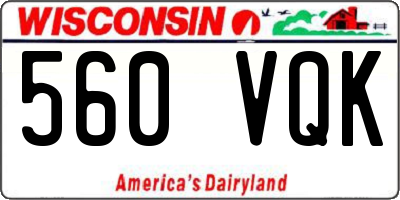 WI license plate 560VQK