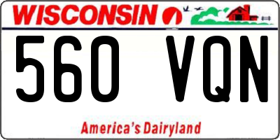 WI license plate 560VQN