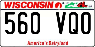 WI license plate 560VQO