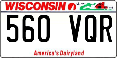 WI license plate 560VQR