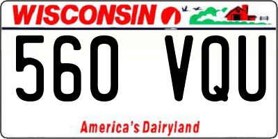 WI license plate 560VQU