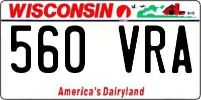 WI license plate 560VRA